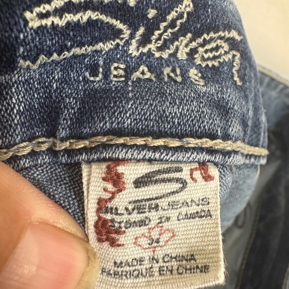 Silver Jeans Womens Size 34 Blue Straight Leg Western Mid Rise Casual - Picture 2 of 10